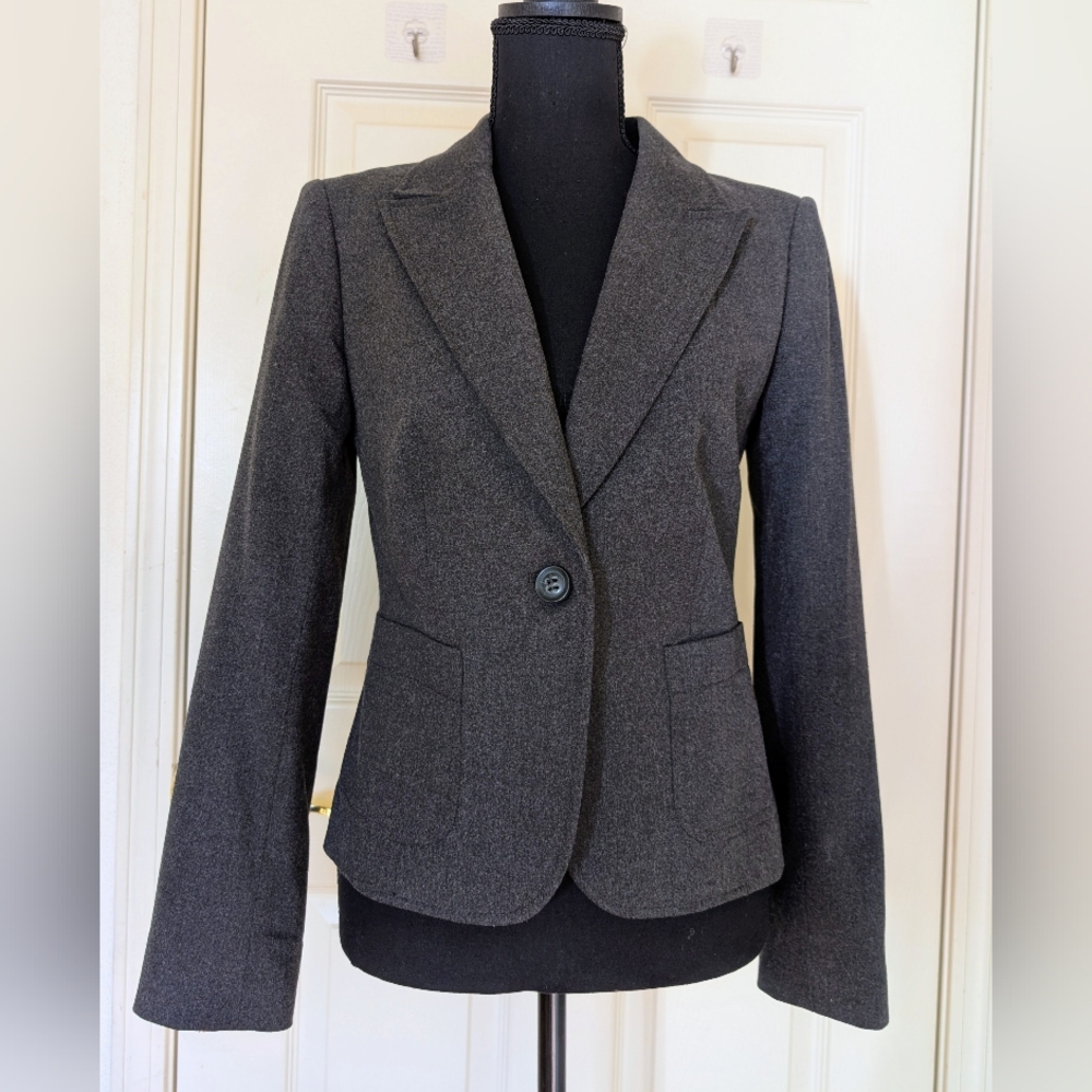 NWOT. The Limited Rayon Blended Fully Lined Classic Gray Medium Thickness Blazer